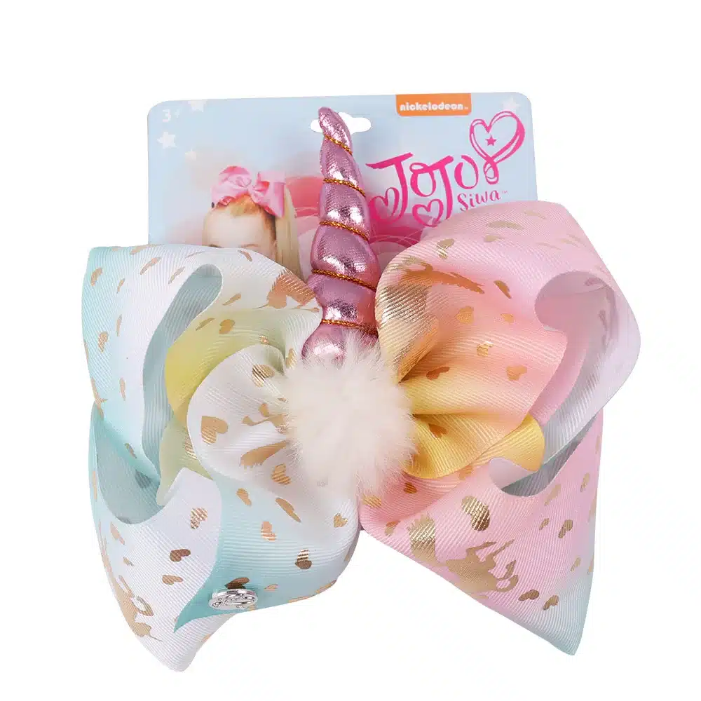 8 Inch Large Hair Bow White Pompom Rainbow Bow-knot Handmade printed ribbon Hairbows Girls Hair Accessories 11