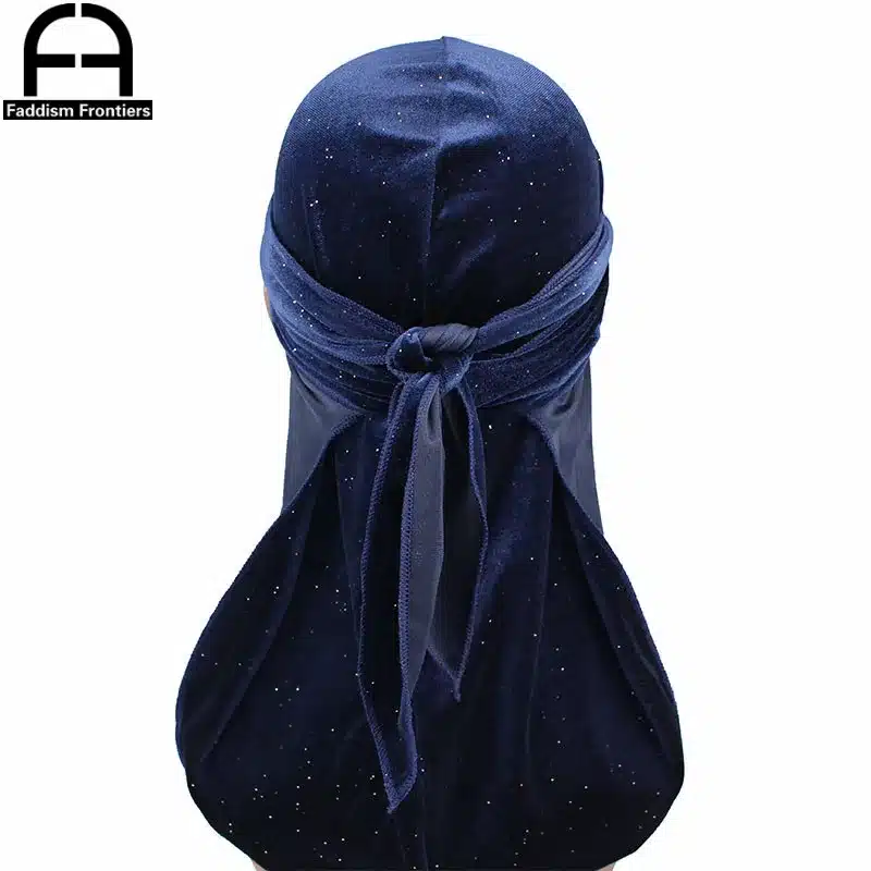 New Luxury Men's Shiny Velvet Durags Turban Bandana Headband Men Durag Biker Headwear Hat Hair Accessories 14