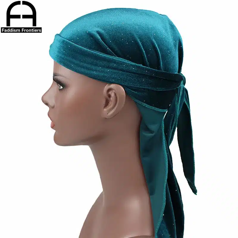 New Luxury Men's Shiny Velvet Durags Turban Bandana Headband Men Durag Biker Headwear Hat Hair Accessories 16