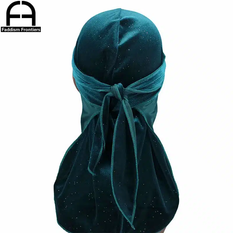 New Luxury Men's Shiny Velvet Durags Turban Bandana Headband Men Durag Biker Headwear Hat Hair Accessories 17