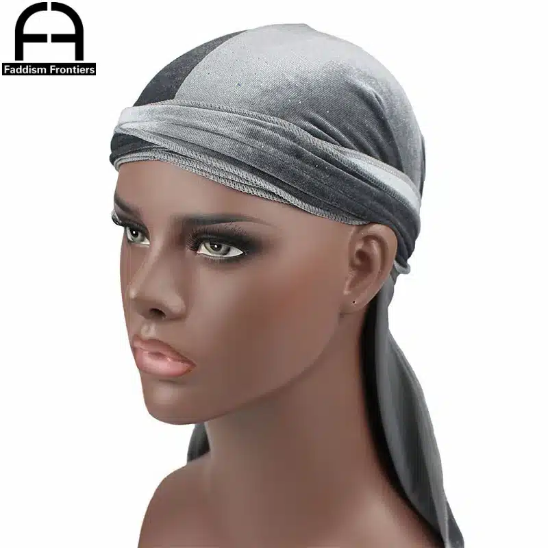New Luxury Men's Shiny Velvet Durags Turban Bandana Headband Men Durag Biker Headwear Hat Hair Accessories 18