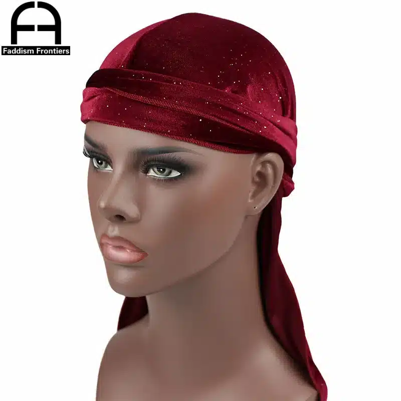 New Luxury Men's Shiny Velvet Durags Turban Bandana Headband Men Durag Biker Headwear Hat Hair Accessories 21