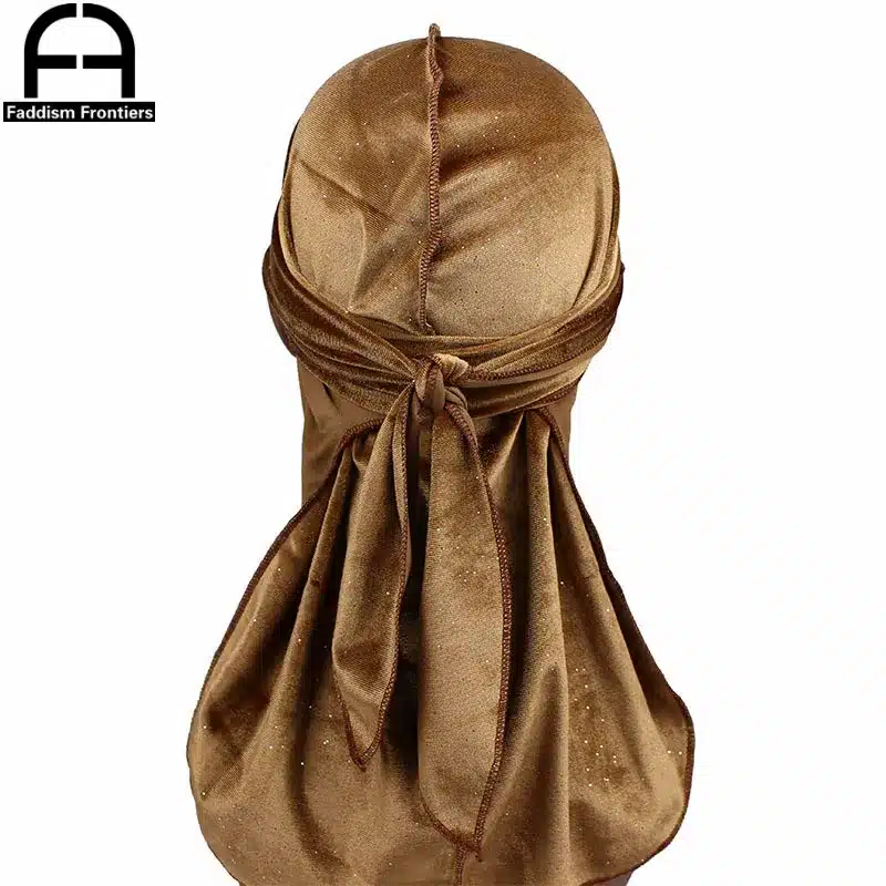 New Luxury Men's Shiny Velvet Durags Turban Bandana Headband Men Durag Biker Headwear Hat Hair Accessories 26