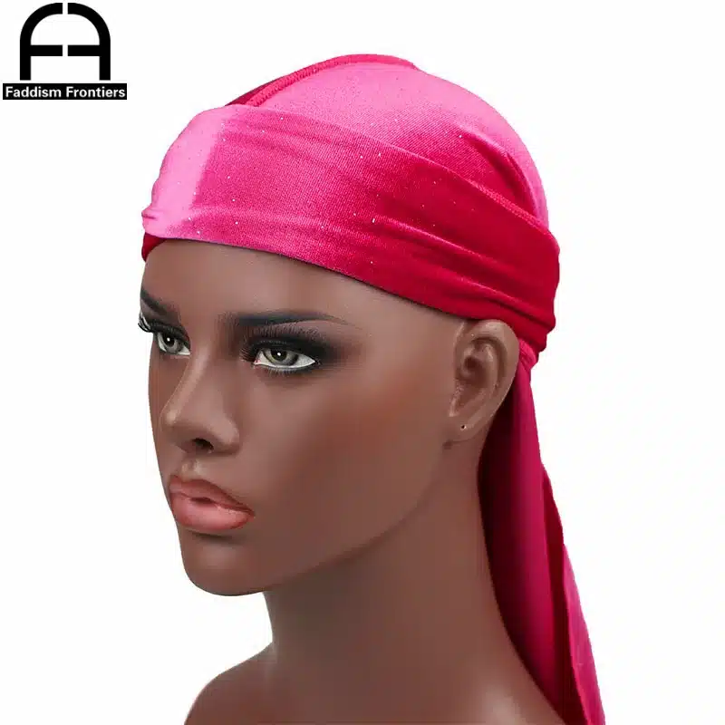 New Luxury Men's Shiny Velvet Durags Turban Bandana Headband Men Durag Biker Headwear Hat Hair Accessories 31