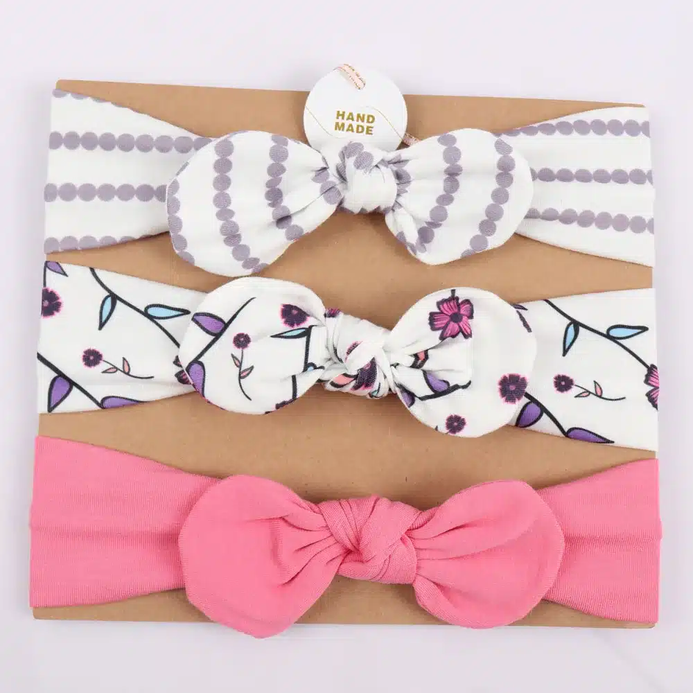 2018 Chlid Cotton Headbands Bohemia Dot Hairband with Bowknot Kids' Stretch Head Band High Quality Girls Hair Accessories 14