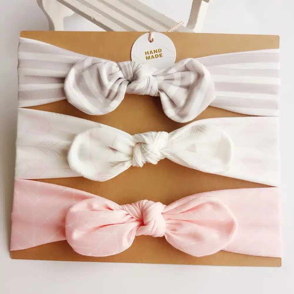 2018 Chlid Cotton Headbands Bohemia Dot Hairband with Bowknot Kids' Stretch Head Band High Quality Girls Hair Accessories 16