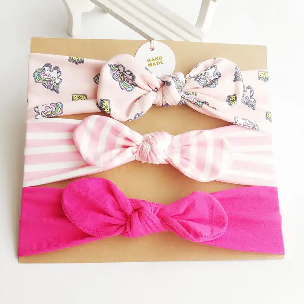 2018 Chlid Cotton Headbands Bohemia Dot Hairband with Bowknot Kids' Stretch Head Band High Quality Girls Hair Accessories 17
