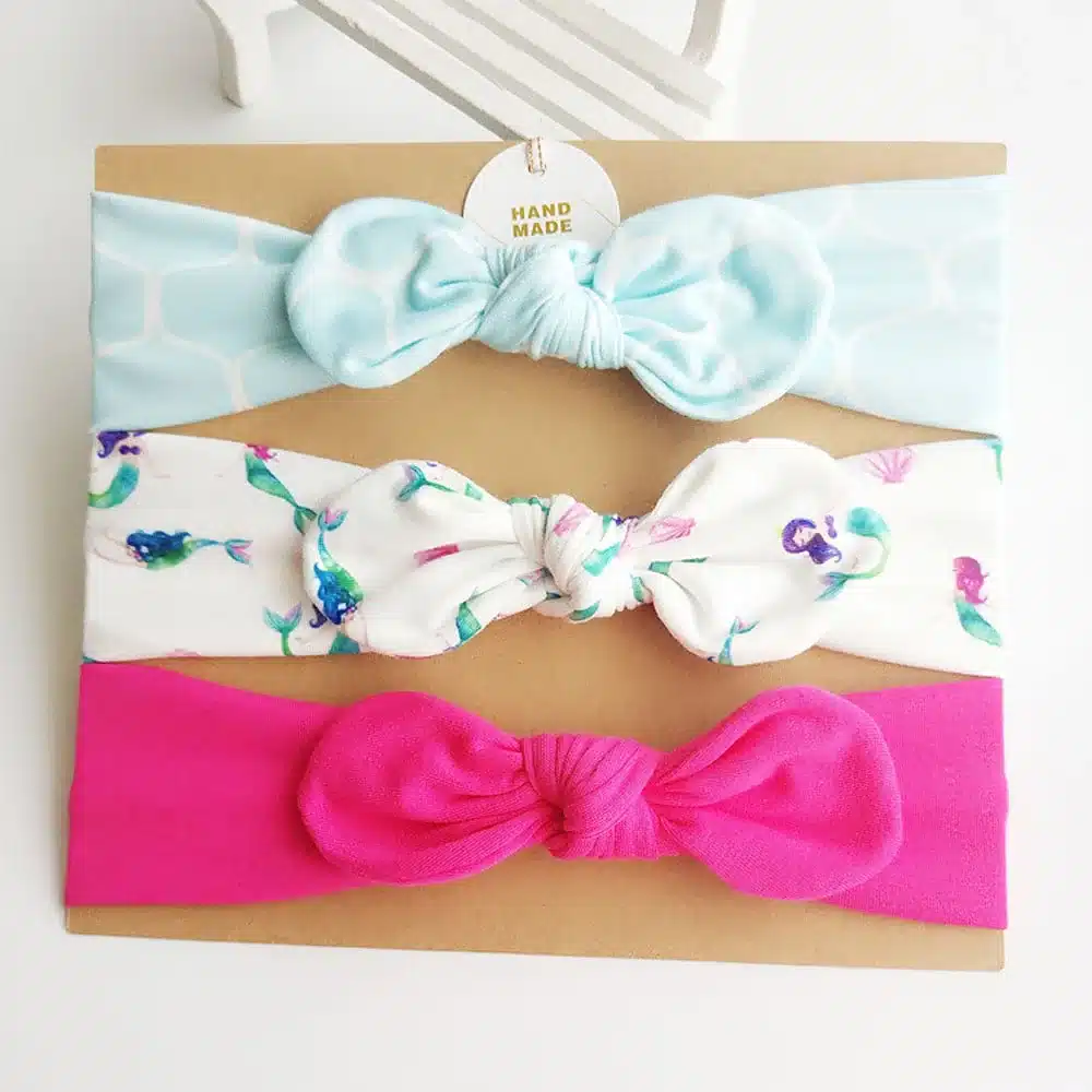 2018 Chlid Cotton Headbands Bohemia Dot Hairband with Bowknot Kids' Stretch Head Band High Quality Girls Hair Accessories 20