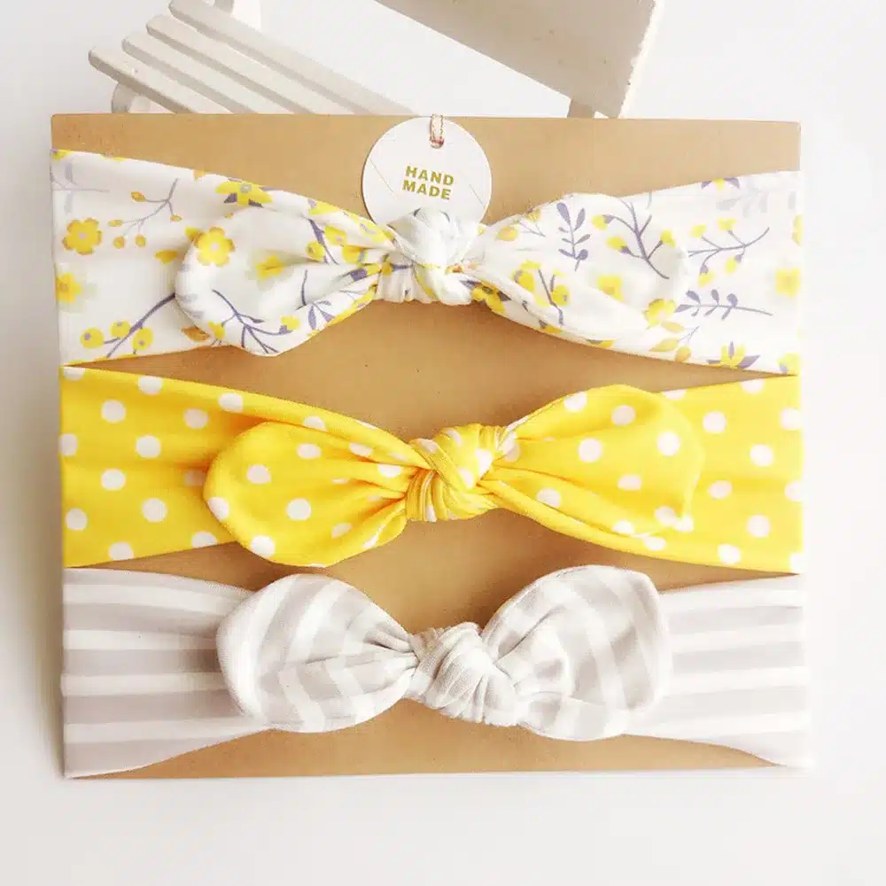 2018 Chlid Cotton Headbands Bohemia Dot Hairband with Bowknot Kids' Stretch Head Band High Quality Girls Hair Accessories 21