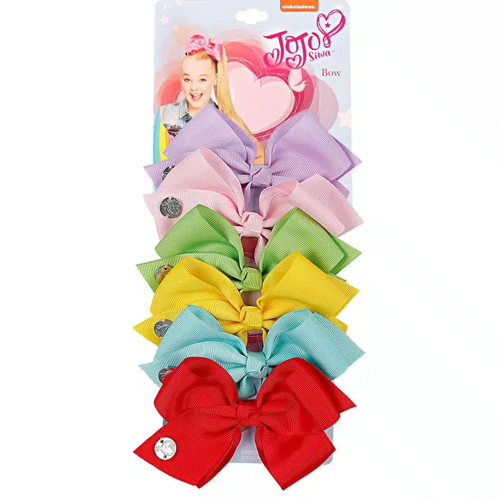6 Pieces/Set 5.5'' Hair Bows With Hair Clips For Girls Kids Handmade Cartoon Rainbow Printed Knot Ribbon Bow Hair Accessories 14