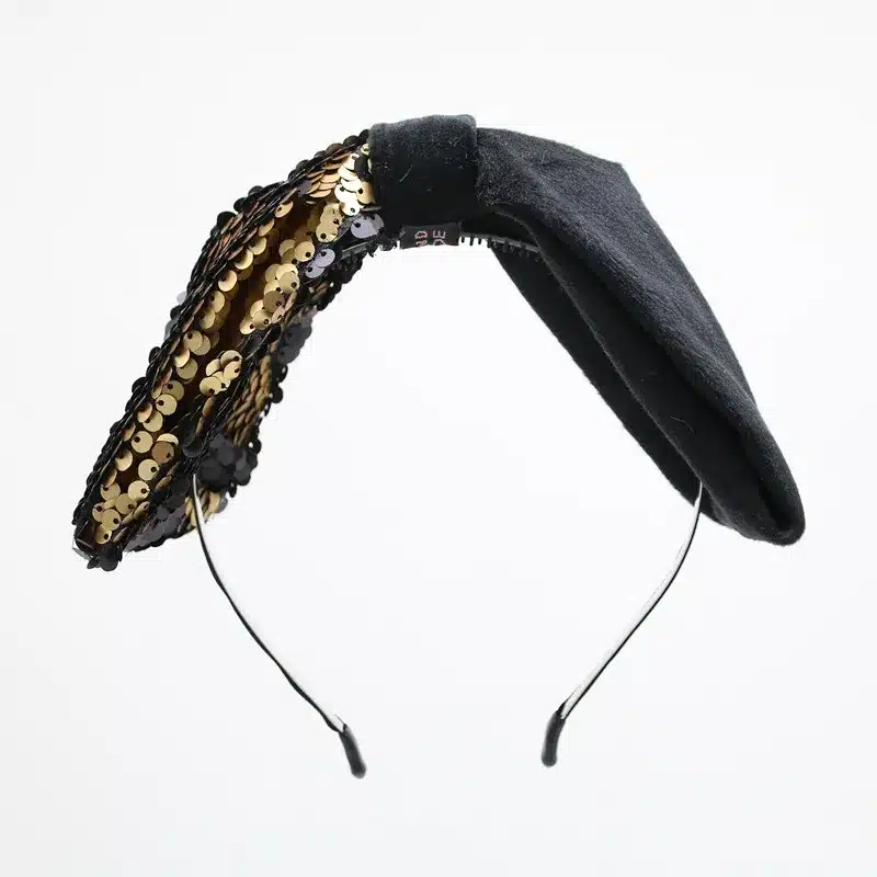 NEW winter Velvet with sequence two tone girls hairbands on metal headband with teeth children hair accessories 12