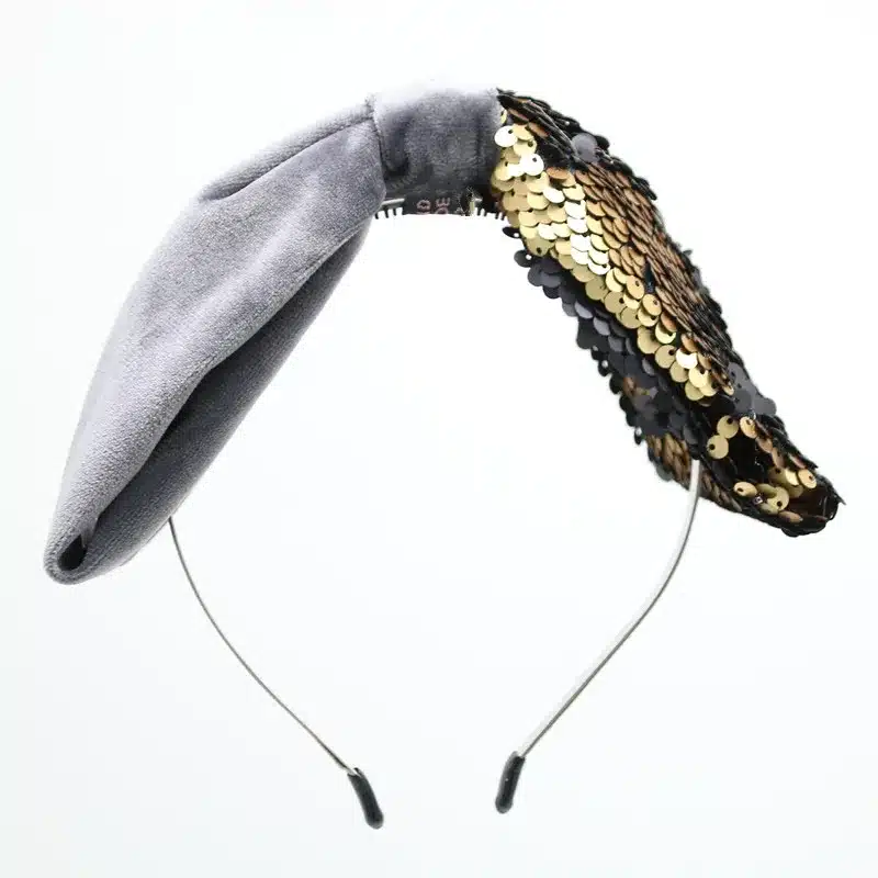 NEW winter Velvet with sequence two tone girls hairbands on metal headband with teeth children hair accessories 13