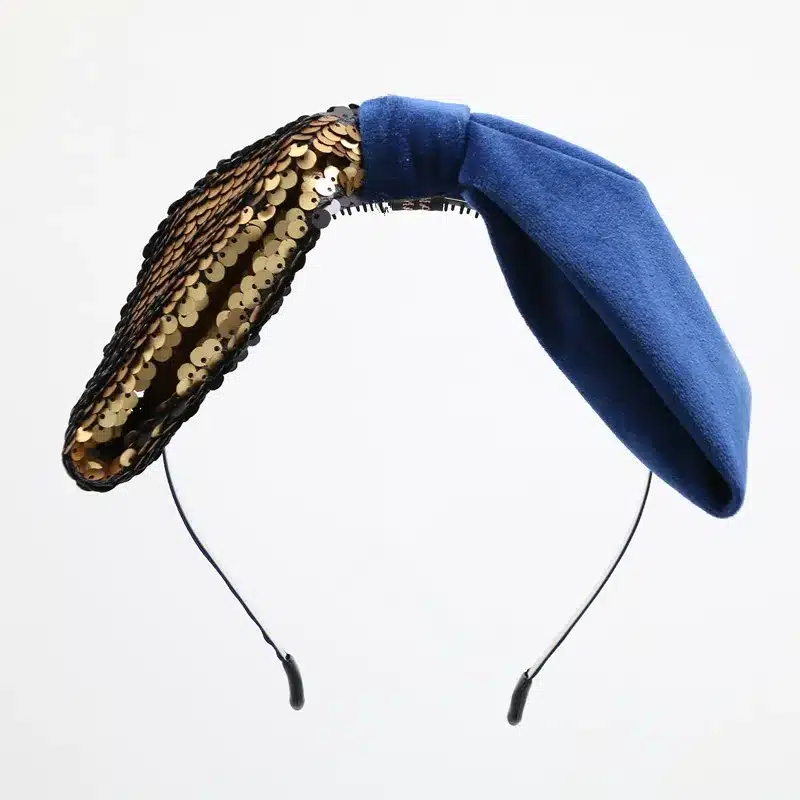NEW winter Velvet with sequence two tone girls hairbands on metal headband with teeth children hair accessories 14