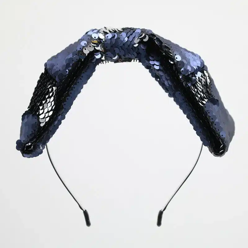 NEW winter Velvet with sequence two tone girls hairbands on metal headband with teeth children hair accessories 15