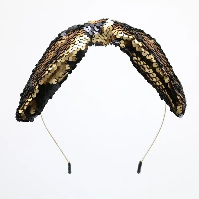 NEW winter Velvet with sequence two tone girls hairbands on metal headband with teeth children hair accessories 16