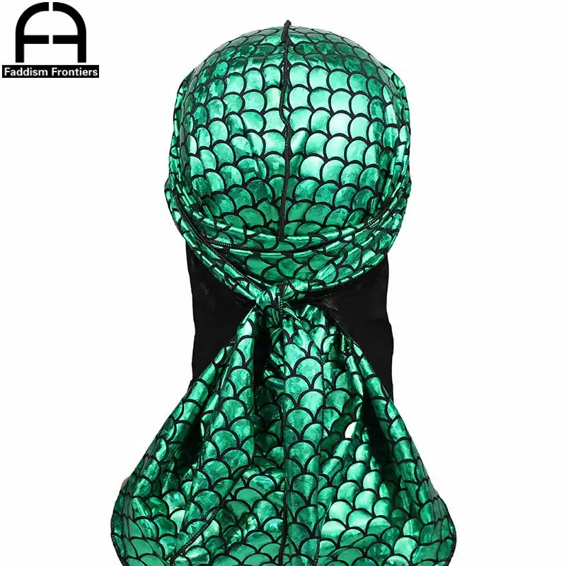 New Men's Sparkly Durags Bandanas Colorful Men Silky DuRag Turban Headband Waves Caps Headwear Hair Cover Accessories Du Rag 11