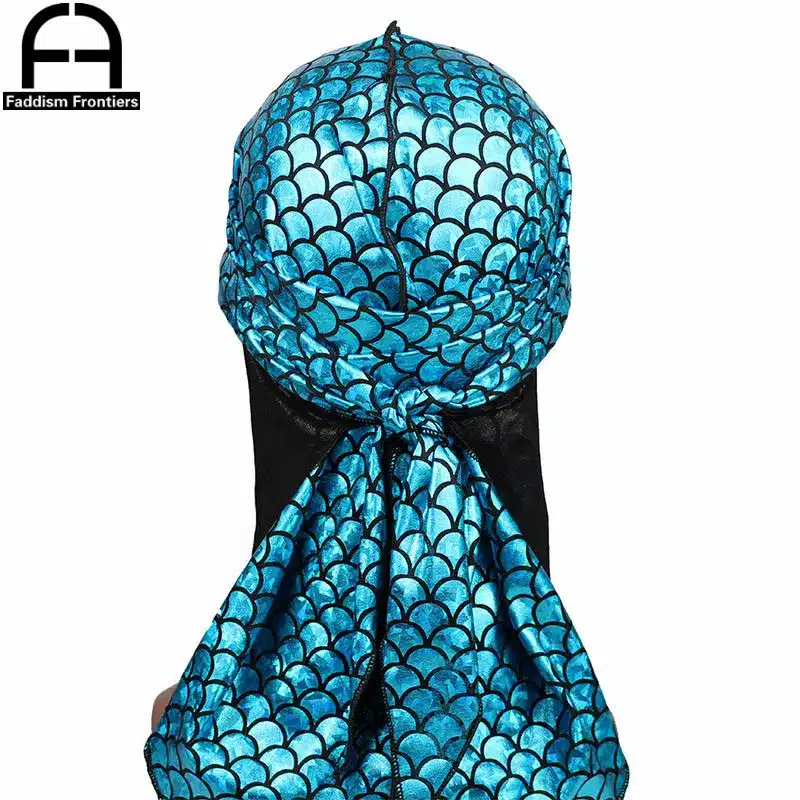 New Men's Sparkly Durags Bandanas Colorful Men Silky DuRag Turban Headband Waves Caps Headwear Hair Cover Accessories Du Rag 15