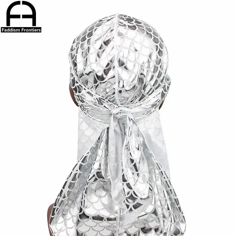 New Men's Sparkly Durags Bandanas Colorful Men Silky DuRag Turban Headband Waves Caps Headwear Hair Cover Accessories Du Rag 17