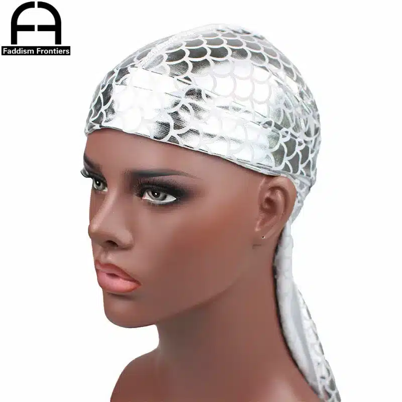 New Men's Sparkly Durags Bandanas Colorful Men Silky DuRag Turban Headband Waves Caps Headwear Hair Cover Accessories Du Rag 18