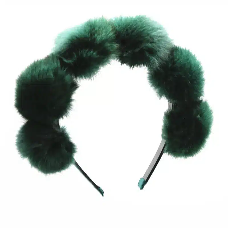 2017 Real Fox fur pompom 5cm full head children fashion hairband winter style children hair accessories 16