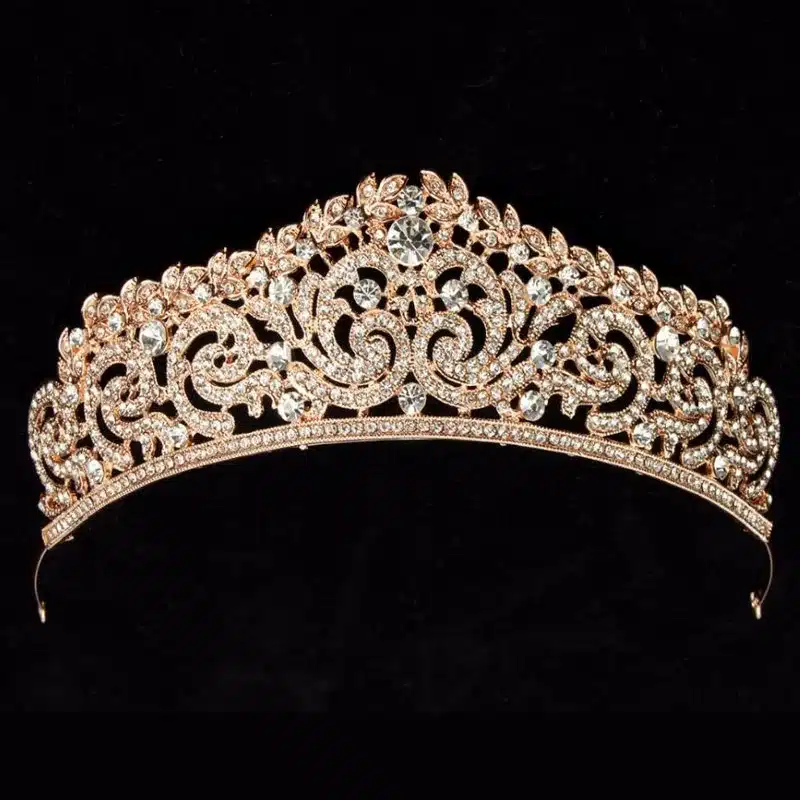 Gold Color wedding crown queen bridal Tiaras leaf bride crystal princess crown headband Wedding Hair Accessories hair jewelry 8