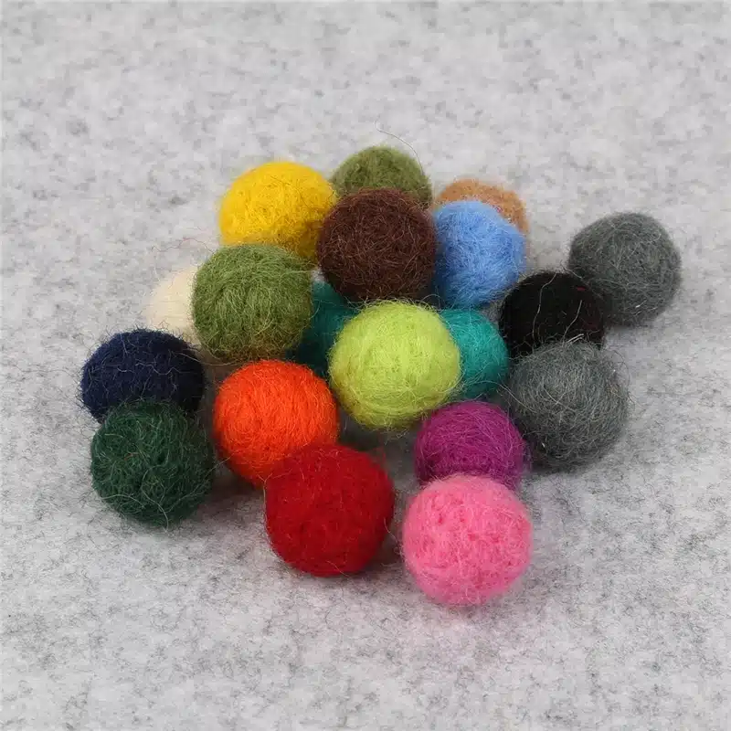Vintage 20/Bag Diameter 15mm/20mm Wool Felt Ball Random Hole Yarn Hair Ball Headband Decoration For Women Hair Jewelry Accessory 11