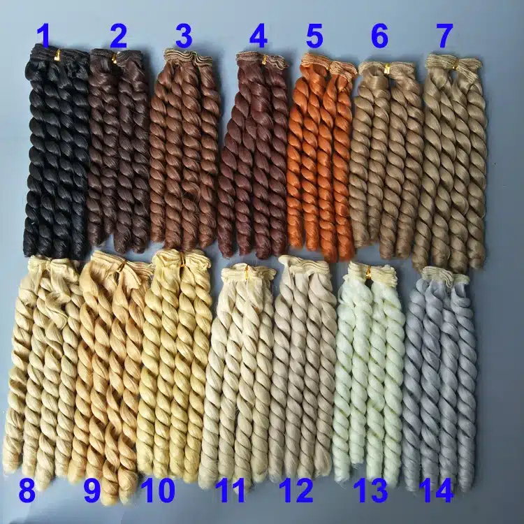 20 cm high temperature heat resistant doll Wavy hair for 1/3 1/4 1/6 BJD diy curly doll wigs tree 10