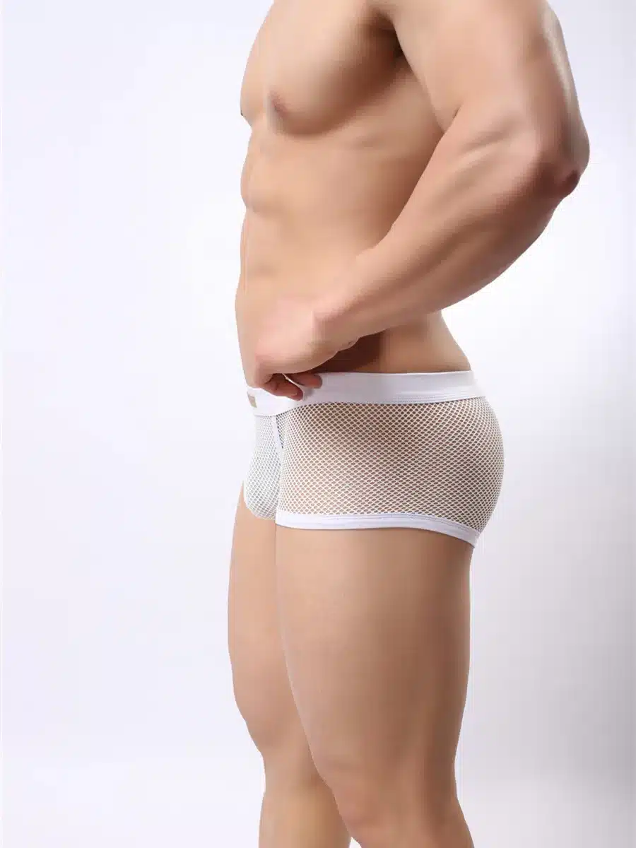 BRAVE PERSON Underwear Men's Fun Breathable Mesh Hollow Boxer Shorts Sexy Underwear Transparent Men Boxers Summer Style B1150 13