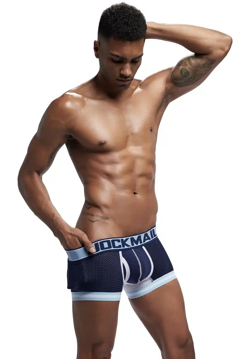 New Fashion men underwear JOCKMAIL Brand 2018 male Mesh boxers shorts Sexy slip underpants Breathable Mens Boxer panties Hot 8