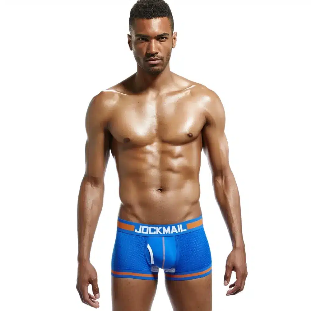 New Fashion men underwear JOCKMAIL Brand 2018 male Mesh boxers shorts Sexy slip underpants Breathable Mens Boxer panties Hot 20