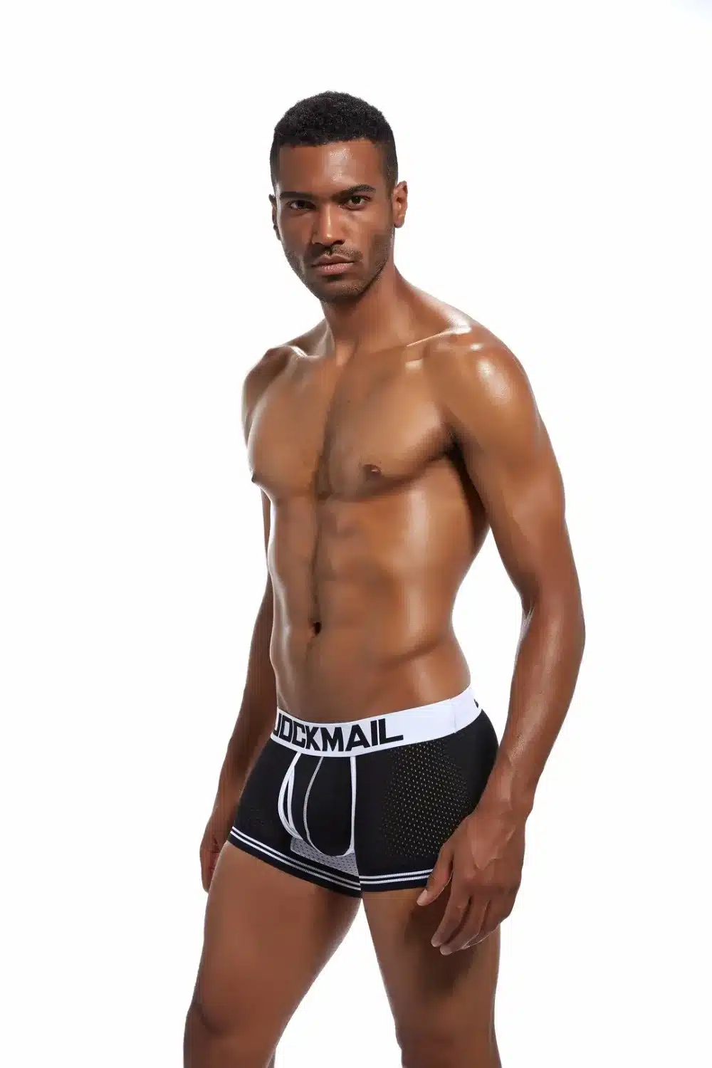 New Fashion men underwear JOCKMAIL Brand 2018 male Mesh boxers shorts Sexy slip underpants Breathable Mens Boxer panties Hot 23