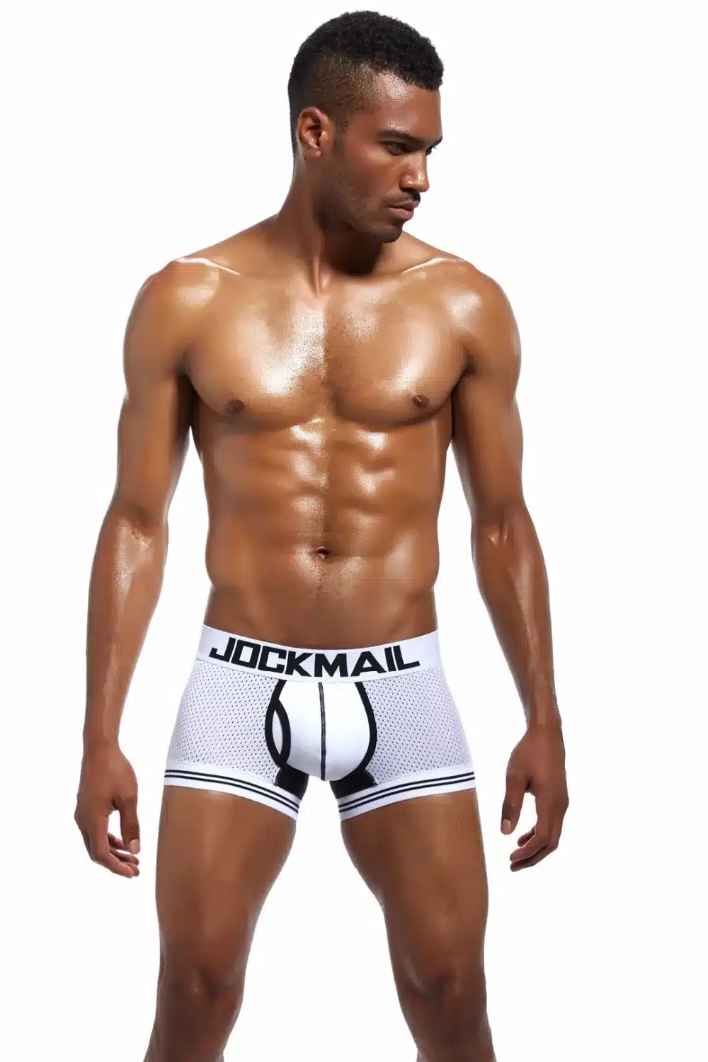 New Fashion men underwear JOCKMAIL Brand 2018 male Mesh boxers shorts Sexy slip underpants Breathable Mens Boxer panties Hot 24