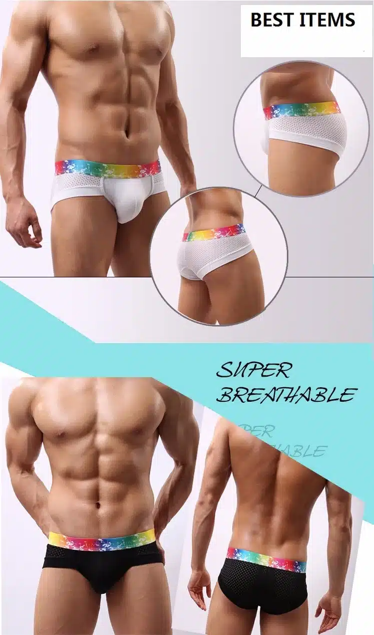 Men Breathable Mesh Soft Men's Boxers Four Corner Underwear Sexy Male Underpants Wholesale 2017 1
