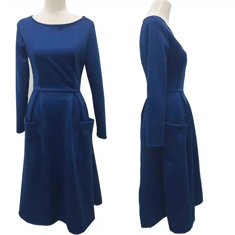Liva Girl Winter Autumn Women Casual Long Dresses Skater Dress Female Long Sleeve White Sexy Midi Dress Office Pleated Dress 13