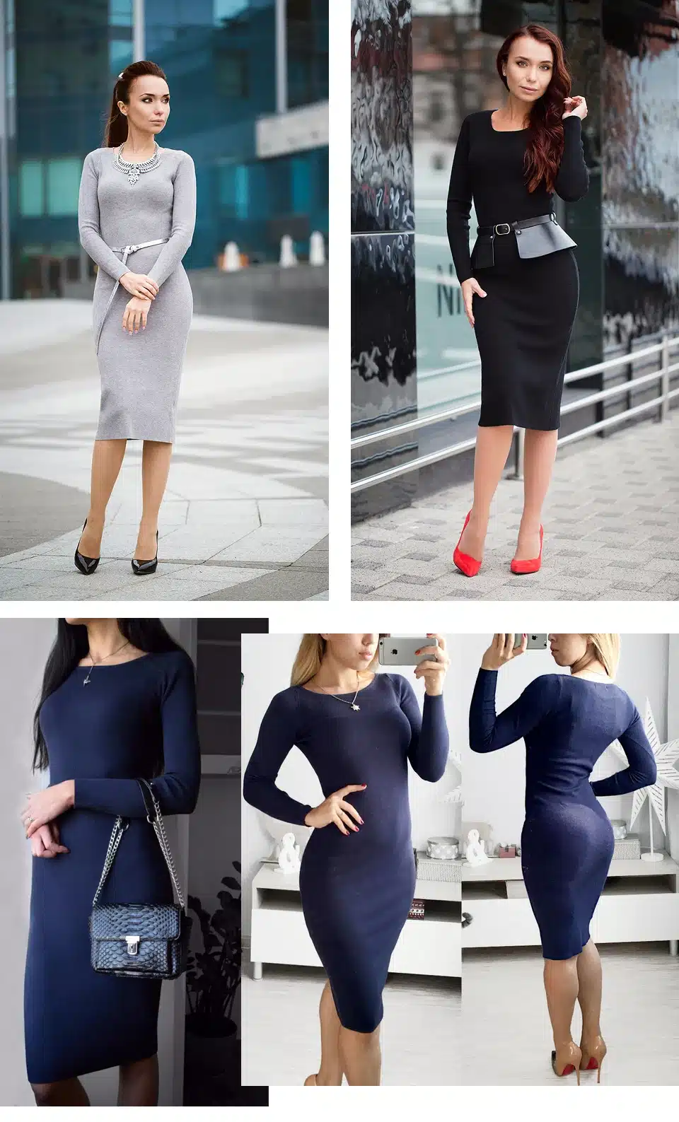 GLO-STORY Womens Sweater Dress 2018 Long Sleeves Fashion Elegant Knit Dresses Sexy Slim Party Bodycon Knee Sweaters Dress 2617 6