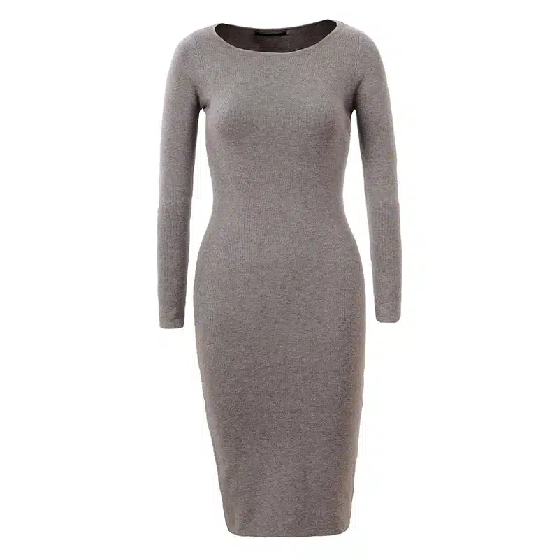 GLO-STORY Womens Sweater Dress 2018 Long Sleeves Fashion Elegant Knit Dresses Sexy Slim Party Bodycon Knee Sweaters Dress 2617 16