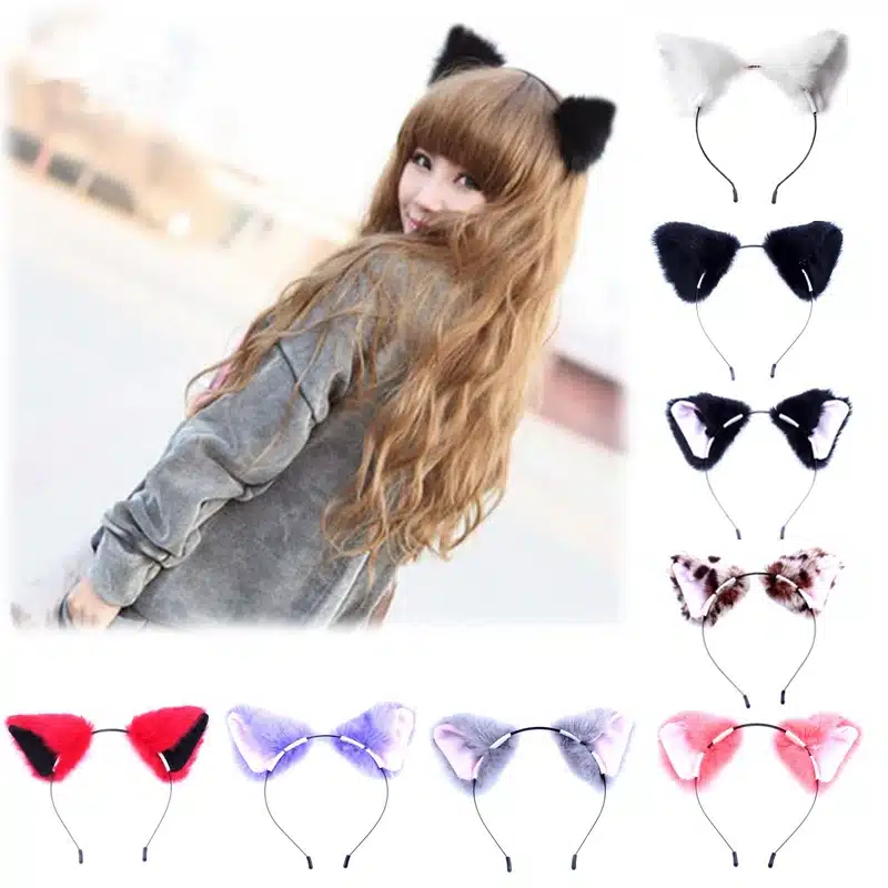 Cute Sale Women Fox Ear Headbands Fashion Adult Children Hair Accessories Sexy Plush Fox Cat Ears Hairbands 10