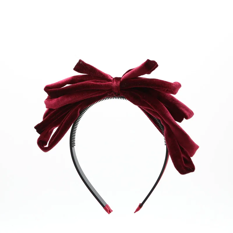2018 new fashion rich velvet bow hairband children fashion hair accessories with plastic band 13