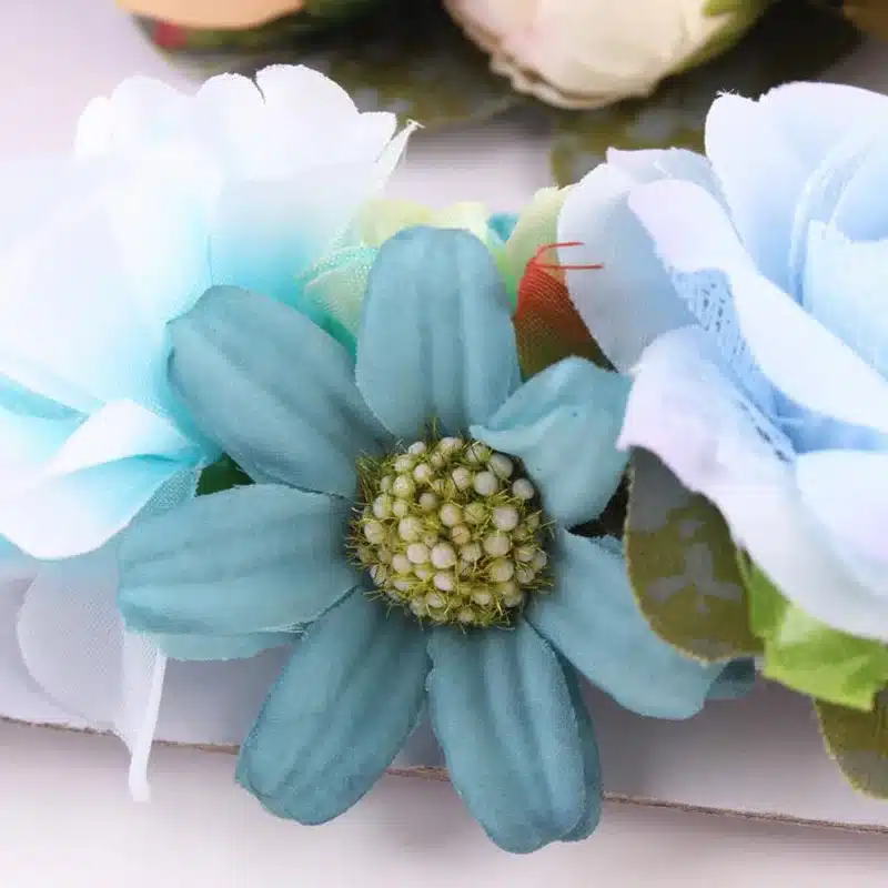 3 Pcs/Set Newborn Flower Headband Nylon Faux Flower Party Flowers Hair Bands Newborn Headwear Photography Props Hair Accessories 24