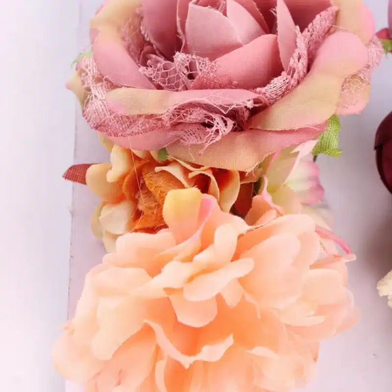 3 Pcs/Set Newborn Flower Headband Nylon Faux Flower Party Flowers Hair Bands Newborn Headwear Photography Props Hair Accessories 27