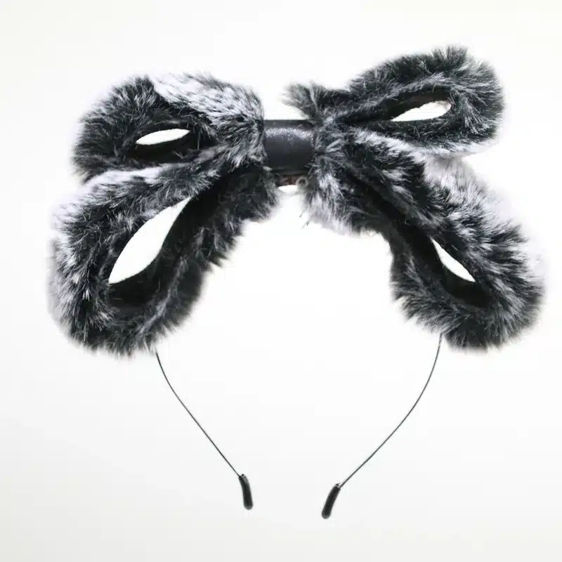 NEW WINTER STYLE fake rabbit fur double bow huge bow girls hair accessories hairbands 11