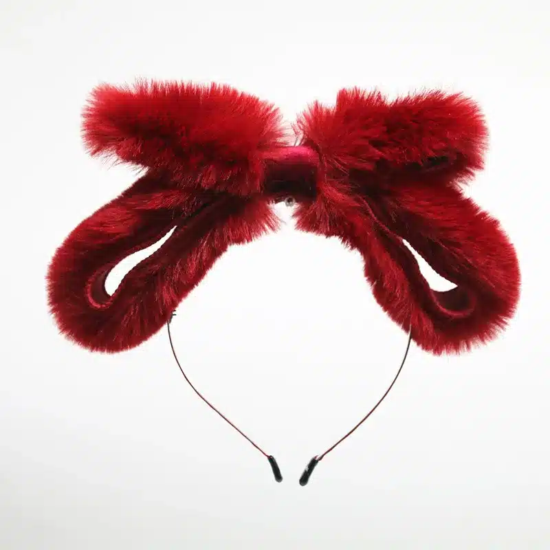 NEW WINTER STYLE fake rabbit fur double bow huge bow girls hair accessories hairbands 13