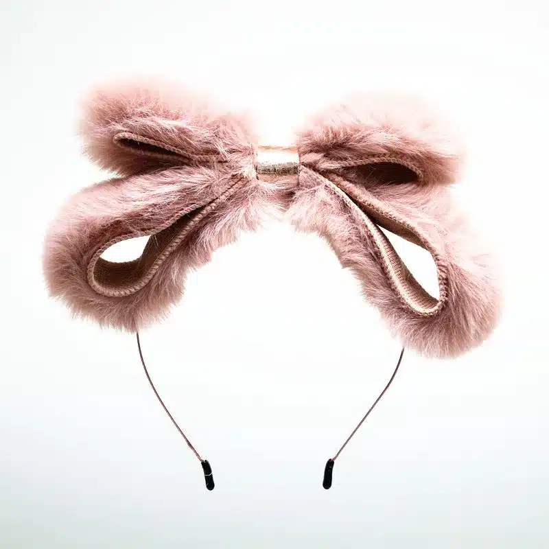 NEW WINTER STYLE fake rabbit fur double bow huge bow girls hair accessories hairbands 14