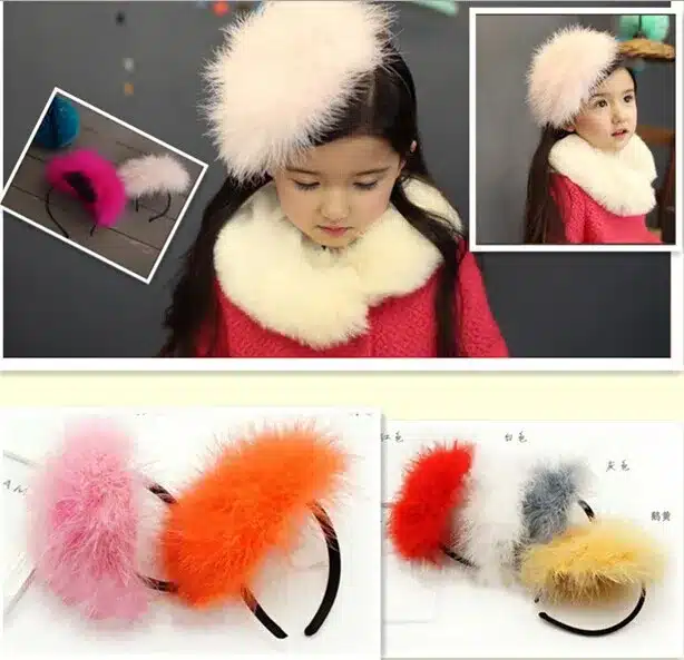 Girls feather hairband 2018 NEW Wholesale colorful feather patch hairbands wedding hair accessories party bands colors assorted 10