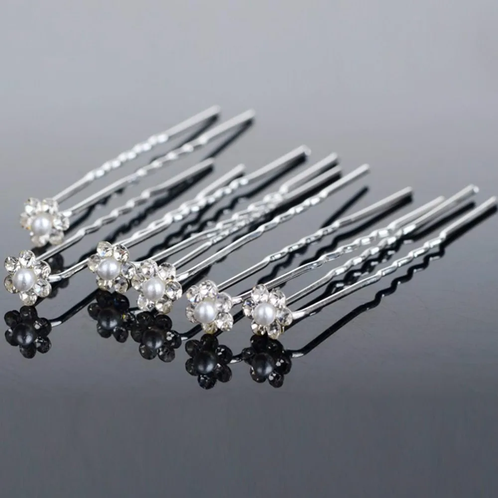 imixlot Wedding Hair Pins Simulated Pearl Flower Bridal Hairpins Bridesmaid Hair Clips Women Hair Jewelry Accessories 40 PCS 17