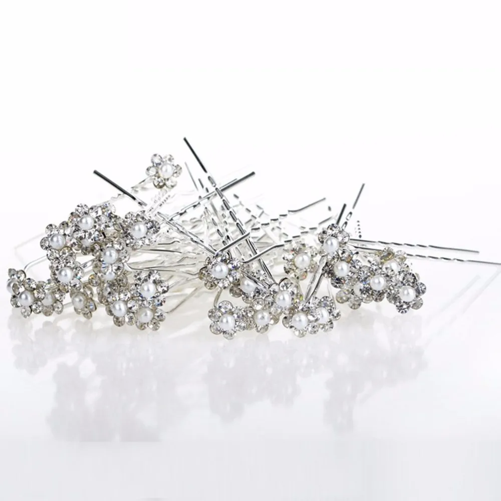imixlot Wedding Hair Pins Simulated Pearl Flower Bridal Hairpins Bridesmaid Hair Clips Women Hair Jewelry Accessories 40 PCS 18