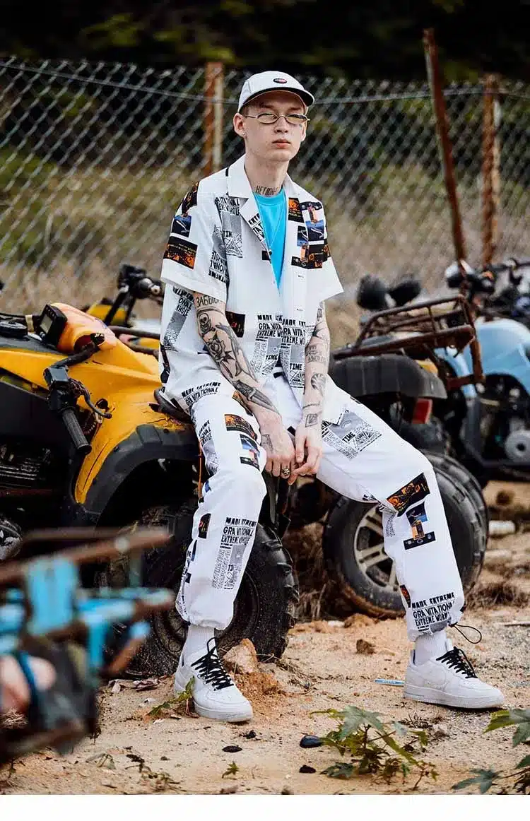 2018 Autumn Joggers Hip Hip Pant Star Print Men Harajuku Sweatpant Streetwear Fashion Casual Track Pants Sweat Trousers White 12