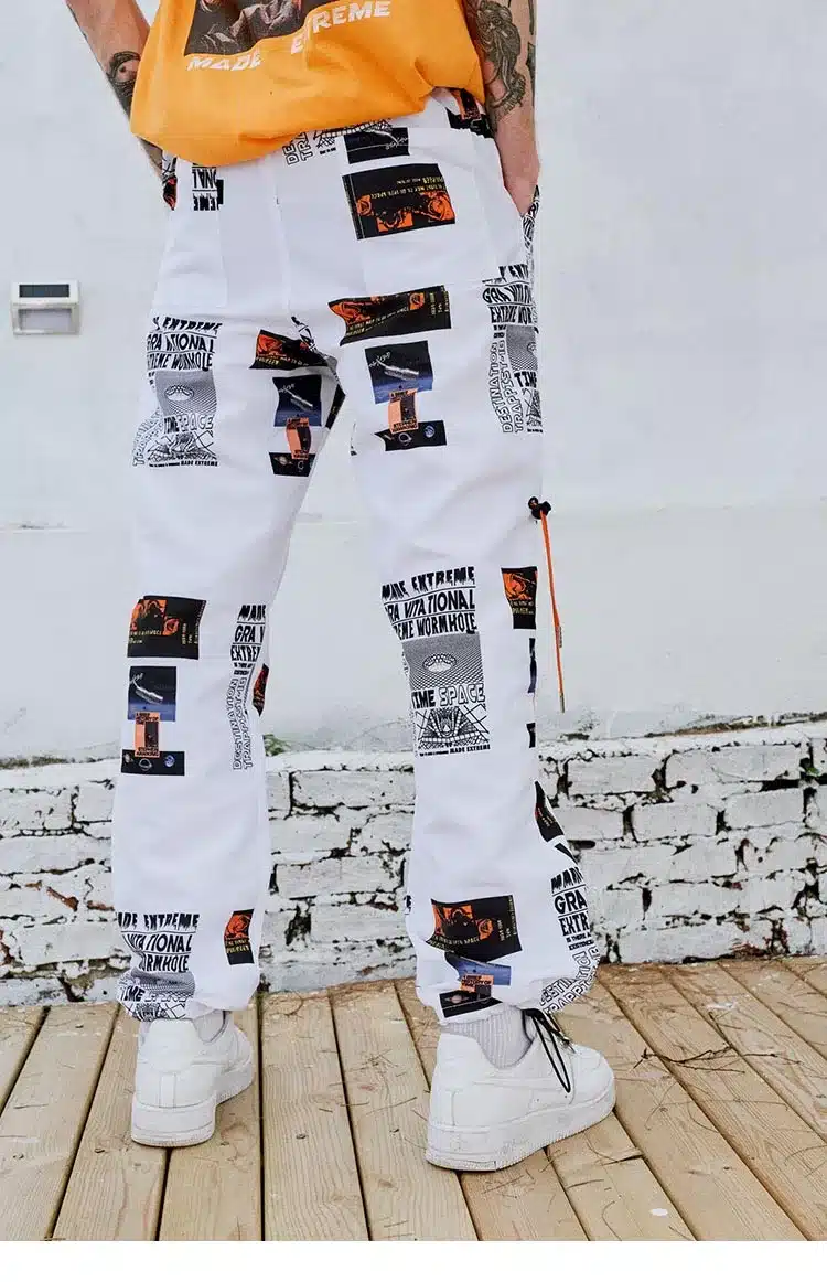 2018 Autumn Joggers Hip Hip Pant Star Print Men Harajuku Sweatpant Streetwear Fashion Casual Track Pants Sweat Trousers White 15