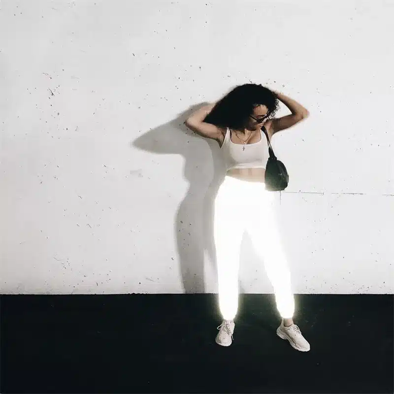 Kylie Jenner Autumn 2018 hip hop pants women Night shine Long pants high waist trousers capri Loose pants women clubwear 9