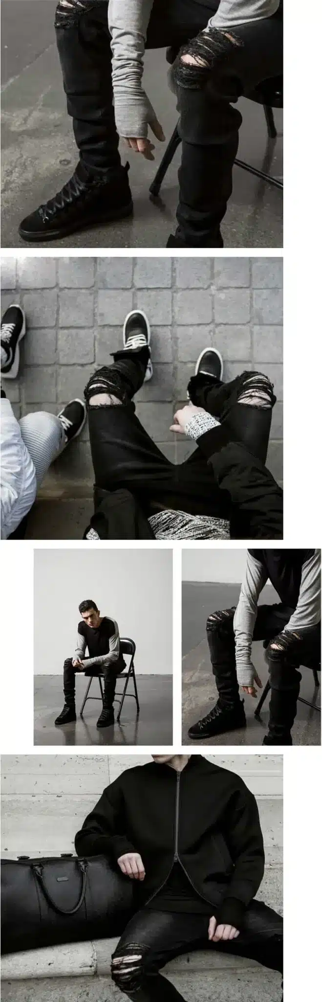 2017 New Black Ripped Jeans Men With Holes Denim Super Skinny Famous Designer Brand Slim Fit Jean Pants Scratched Biker Jeans 18